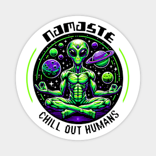 Namaste Alien Magnet